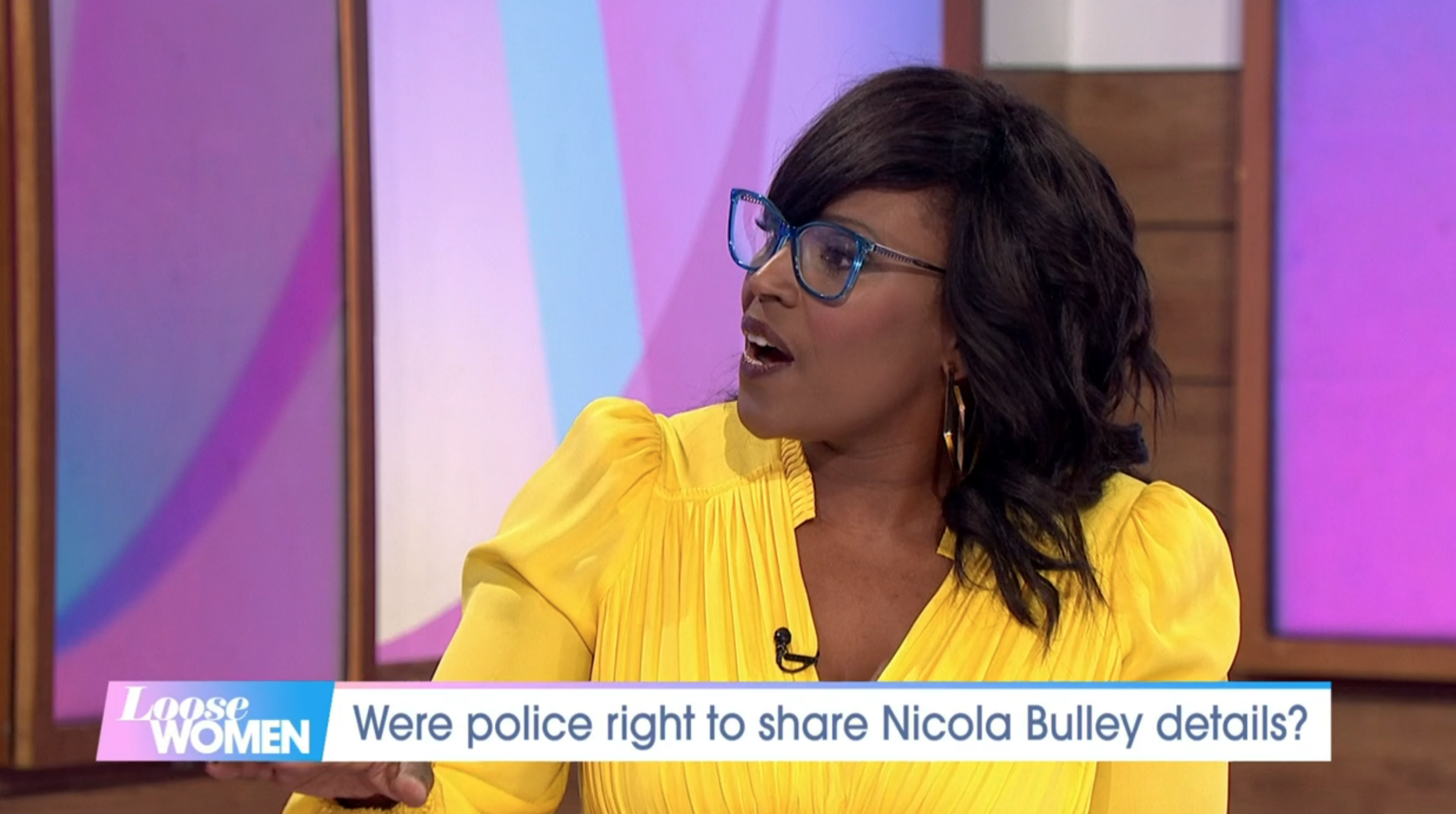 Kelle Bryan trying to speak on Loose Women