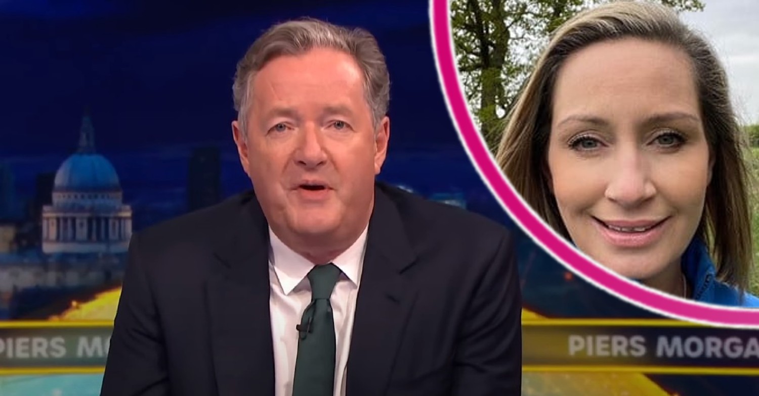 Piers Morgan on his talk show and Nicola Bulley smiling in picture