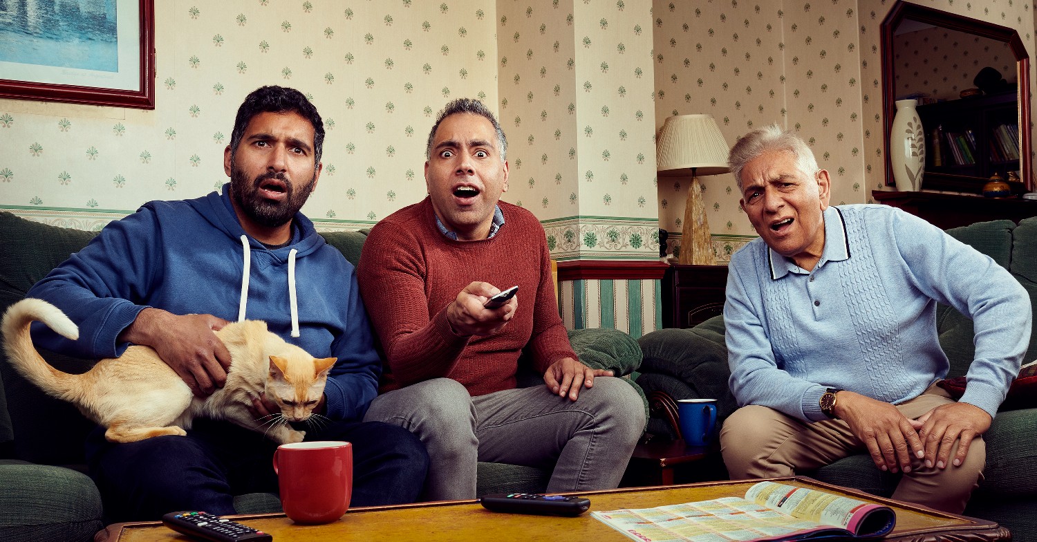 The Siddiquis family sitting on the sofa in Gogglebox