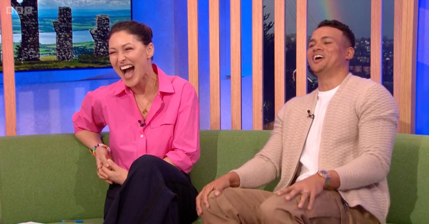The One Show hosts laugh