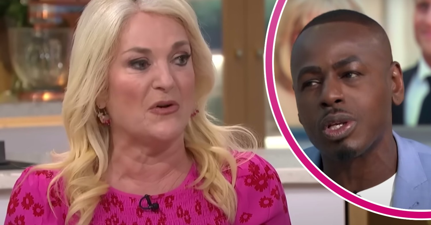 Vanessa Feltz looks concerned, Ben Ofoedu speaks