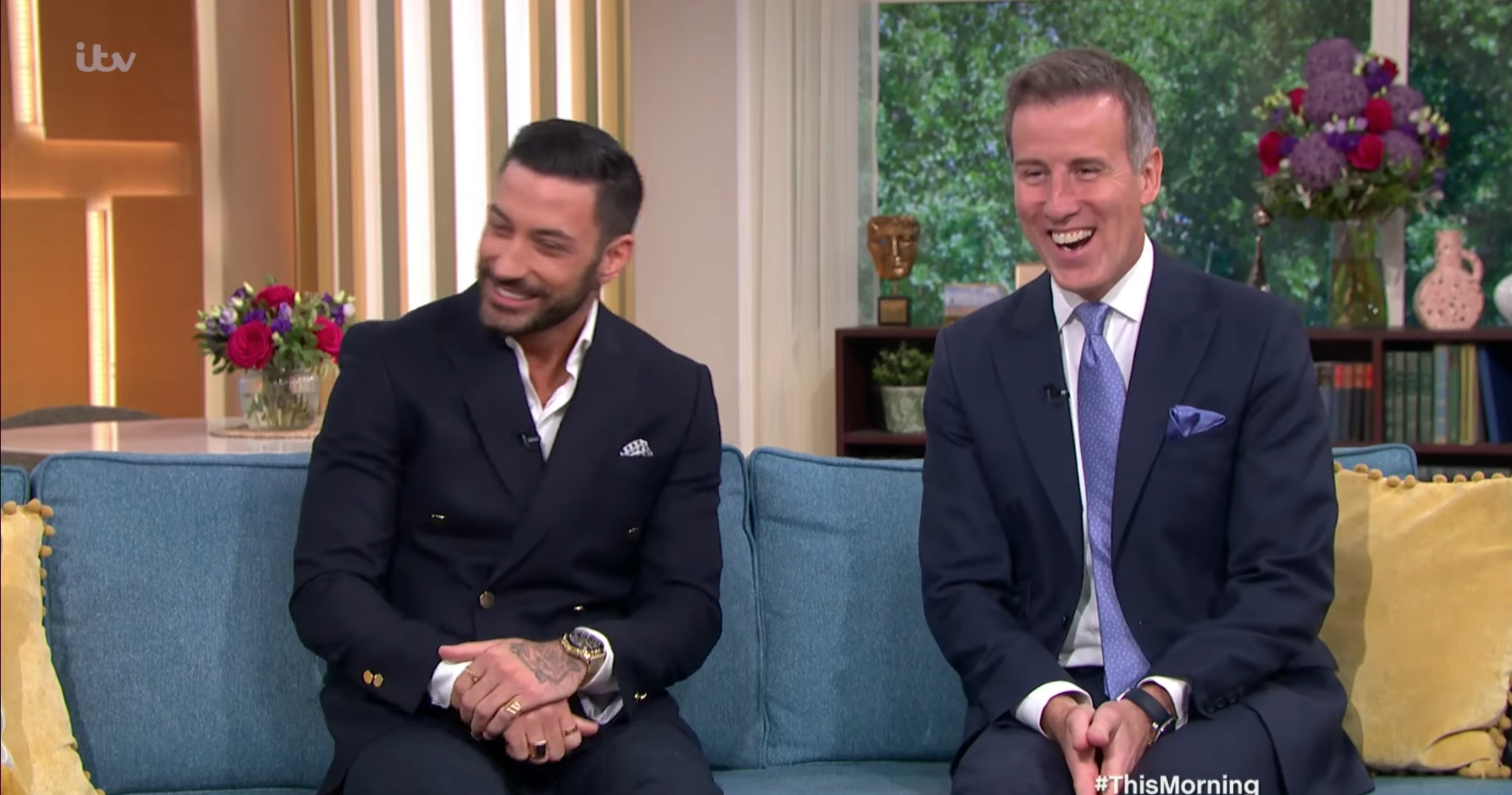 Anton Du Beke and Giovanni Pernice smiling on This Morning