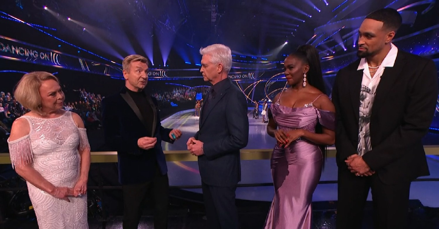 The Dancing On Ice judges speaking with Phillip Schofield