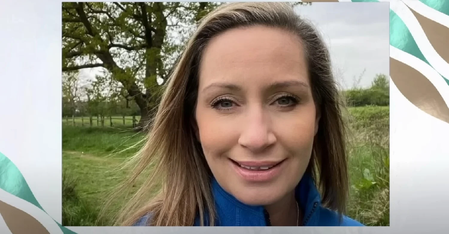 Nicola Bulley smiling while out on a walk 