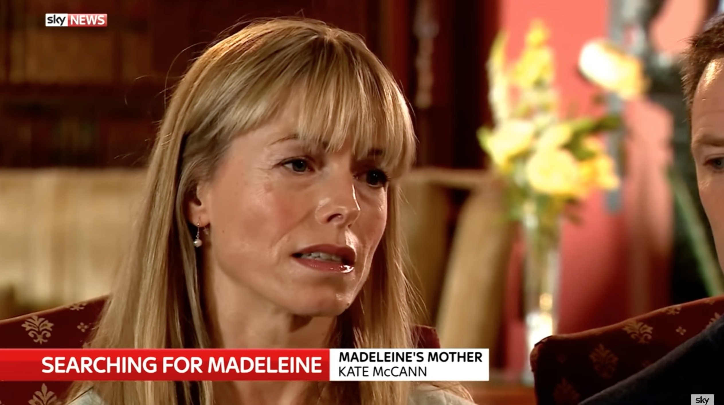Kate McCann looking pained in a TV interview