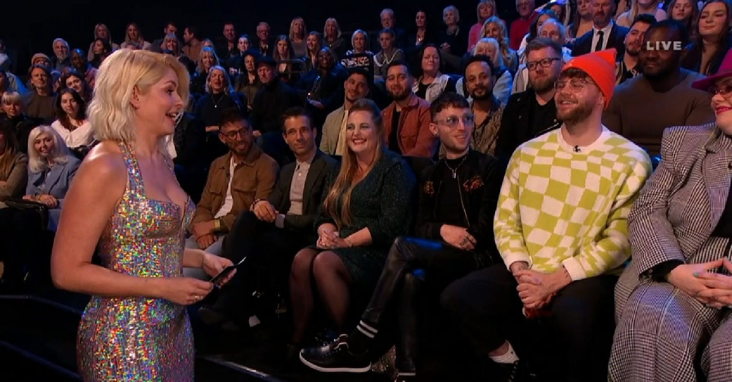 Holly Willoughby speaking to Jay McGuiness on Dancing On Ice