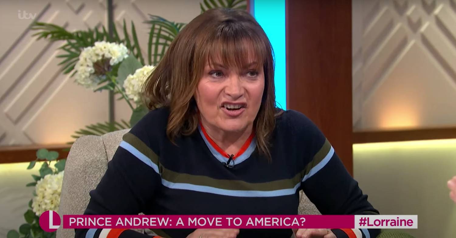 Lorraine Kelly reacts on Lorraine today