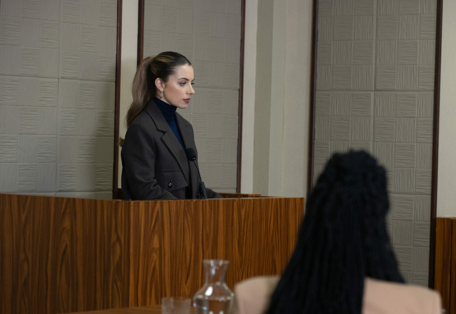 Daisy looks nervous as she sits in court in Coronation Street