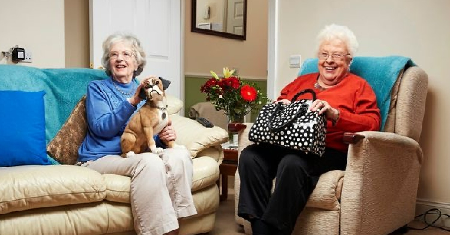 Mary and Marina laughing and smiling 