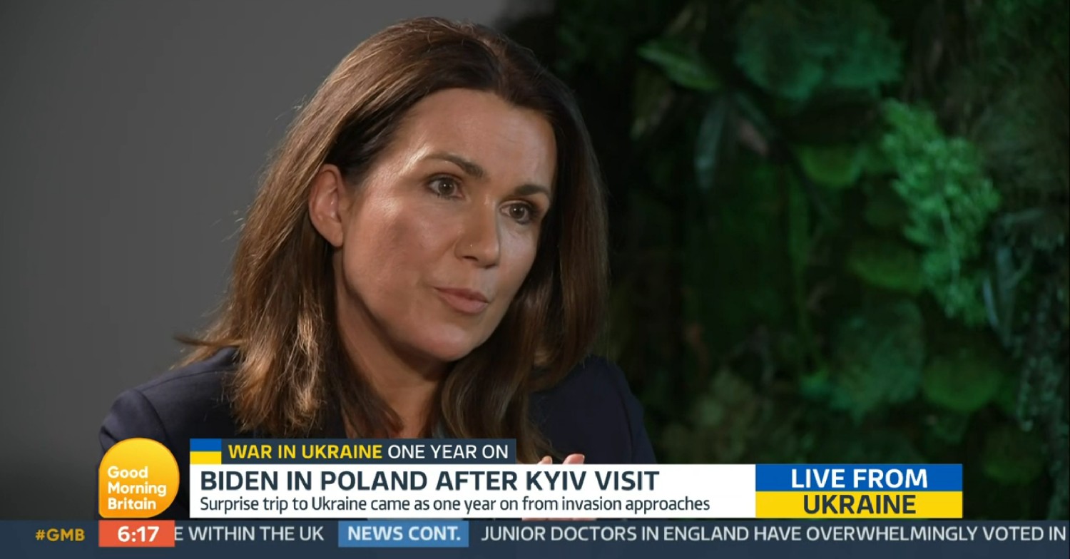Susanna Reid reporting on GMB from Ukraine