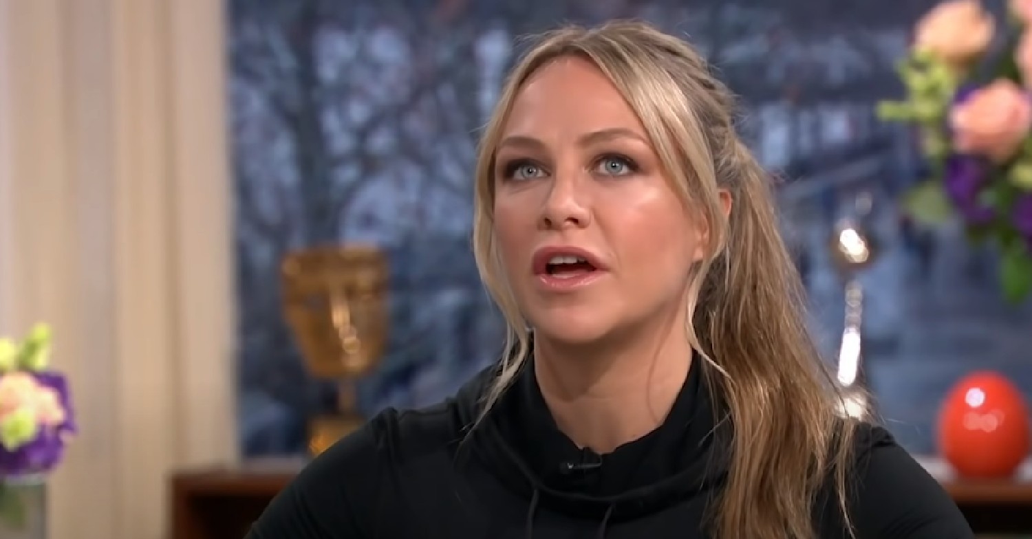 Chloe Madeley looking up while talking on This Morning