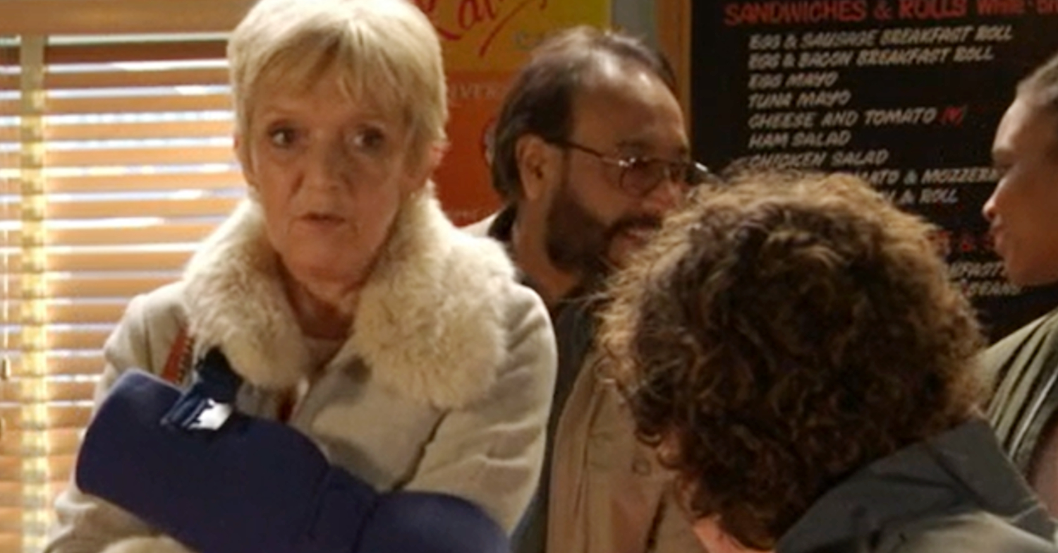 EastEnders: Jean Slater has her broken arm in a cast