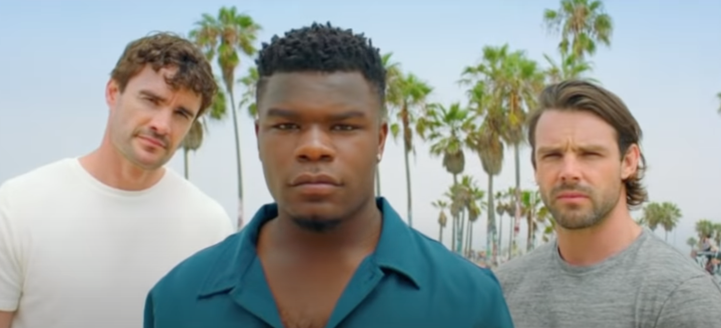 Levi Davis on the X factor in front of some palm trees