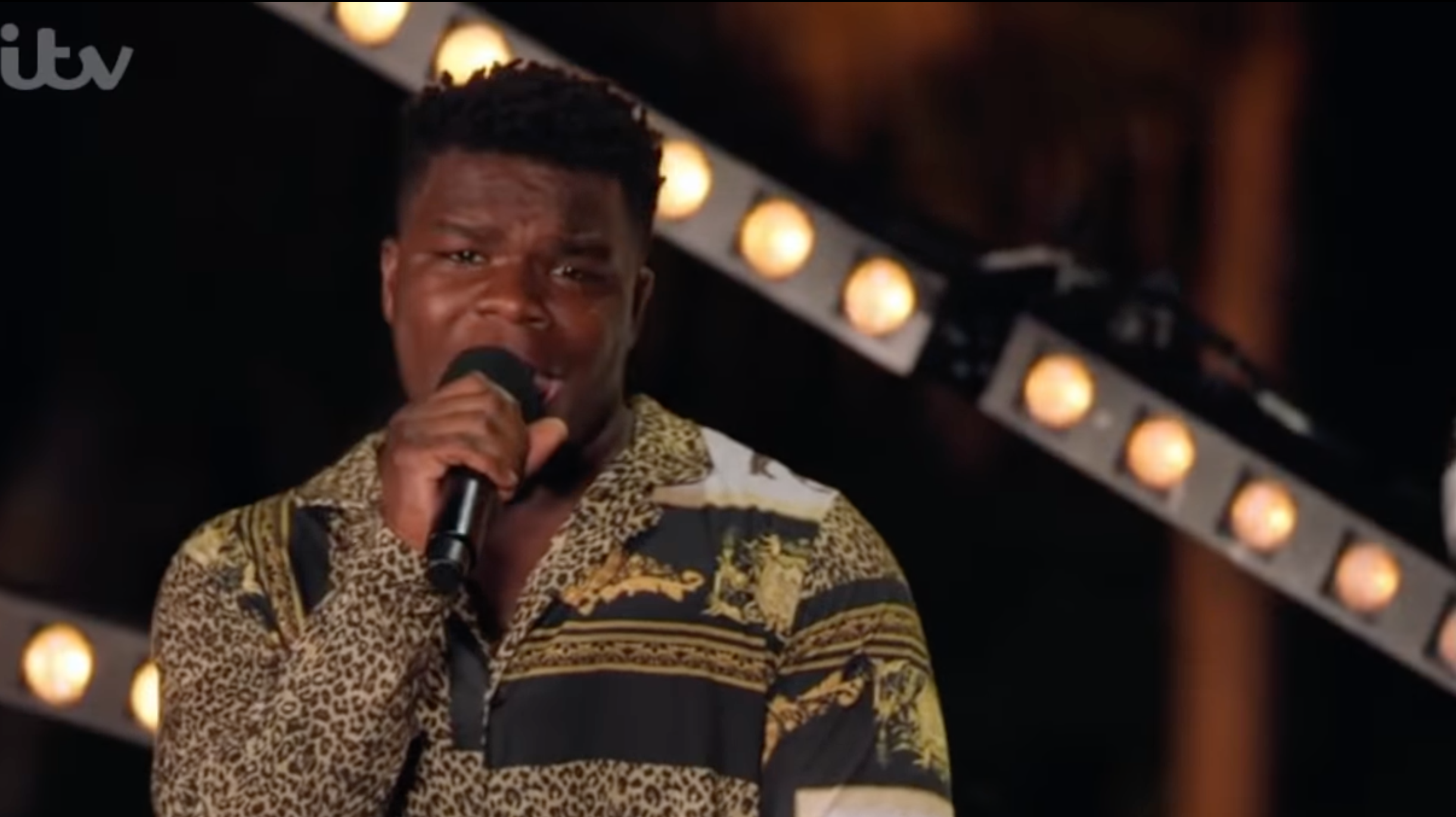 Levi Davis singing on The X Factor