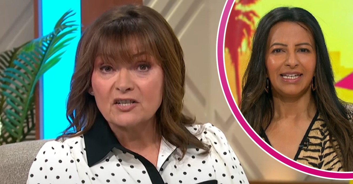 Lorraine Kelly looking concerned, Ranvir Singh smiling today