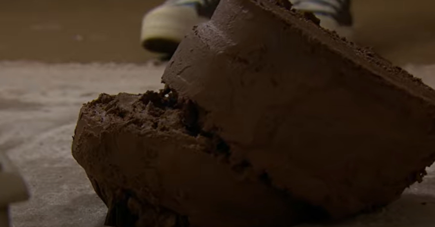 Emmerdale cake on the floor