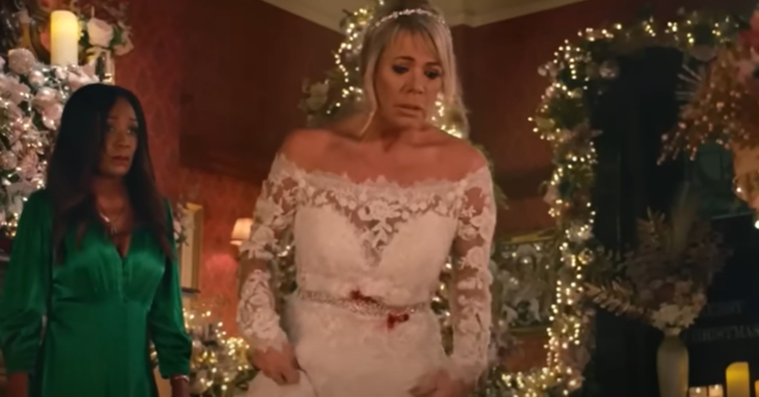 EastEnders' Sharon is wearing a blood-stained wedding dress