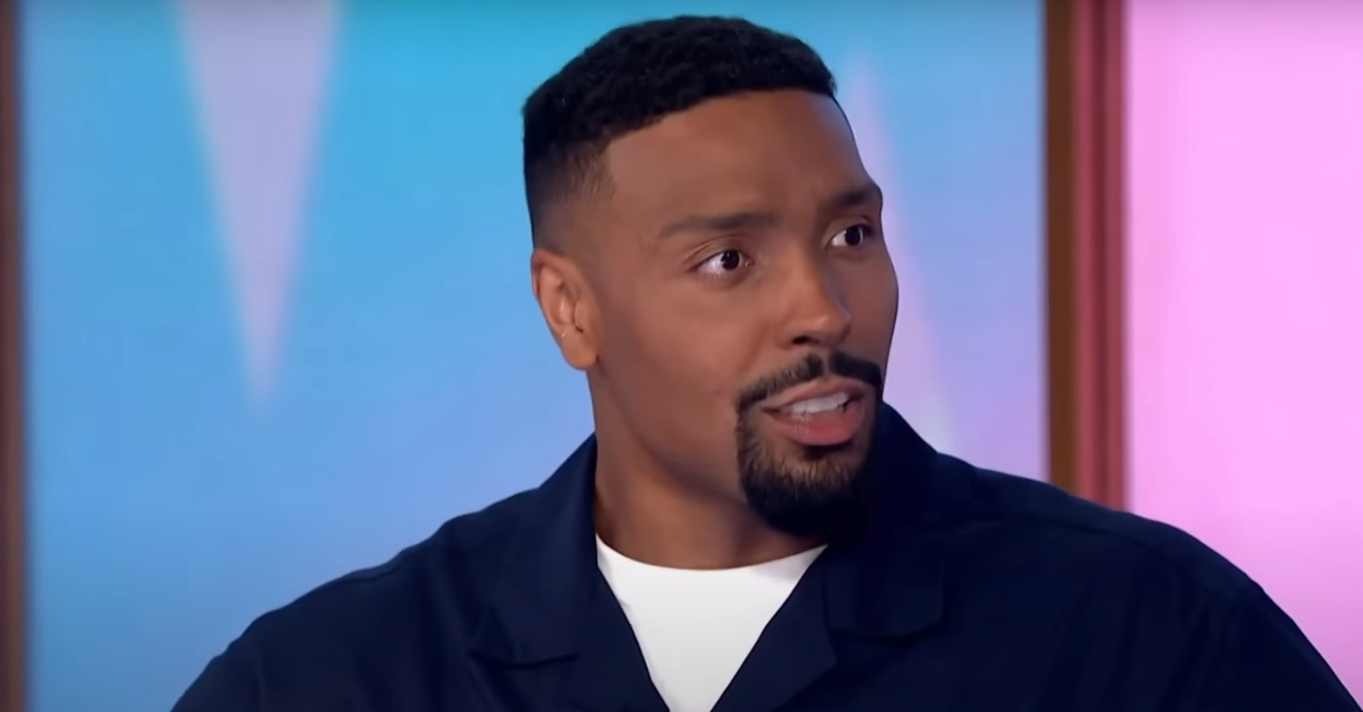 I'm A Celebrity star Jordan Banjo looking shocked on Loose Women
