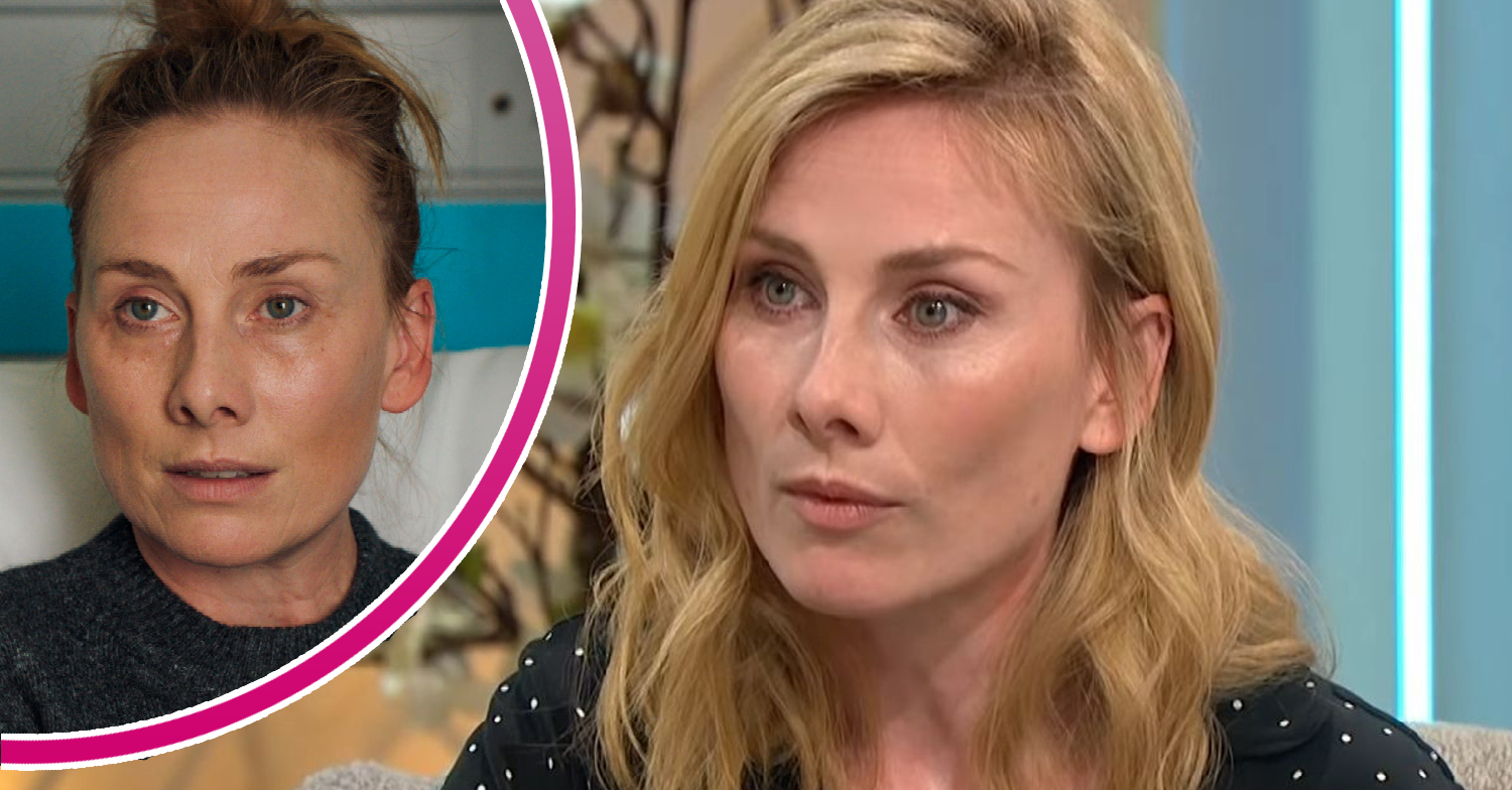 Holby City's Rosie Marcel and, in a bubble, Jac is upset