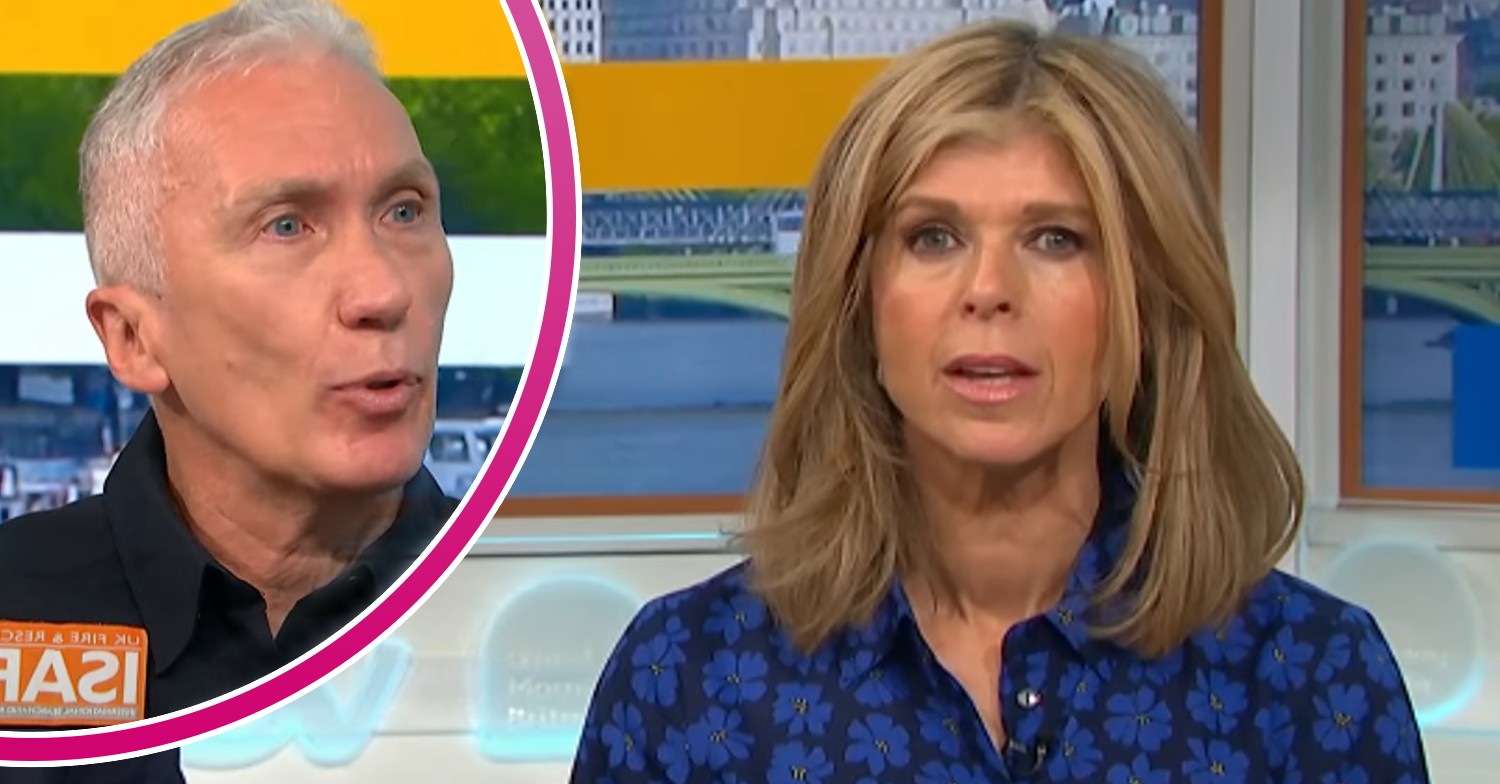 Good Morning Britain guest talking, Kate Garraway facing camera today