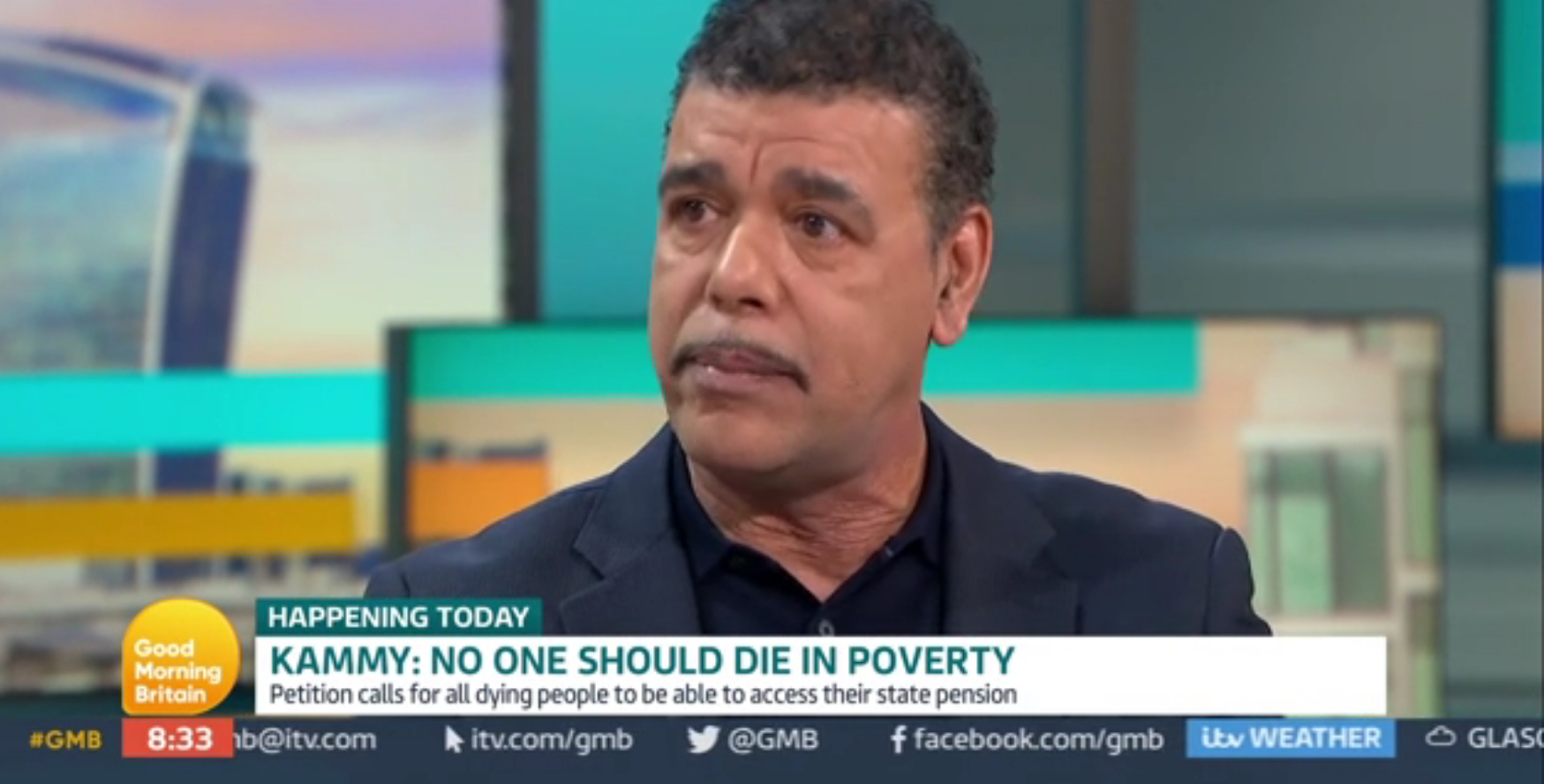 Chris Kamara frowns during GMB apperance