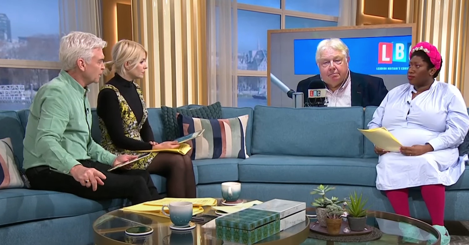 This Morning star Ateh's appearance with Nick Ferrari, Holly Willoughby and Phillip Schofield (Credit: ITV)