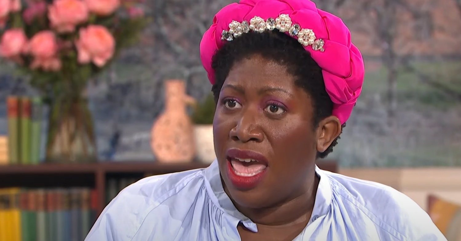 Ateh Jewel wearing a pink headband on This Morning today