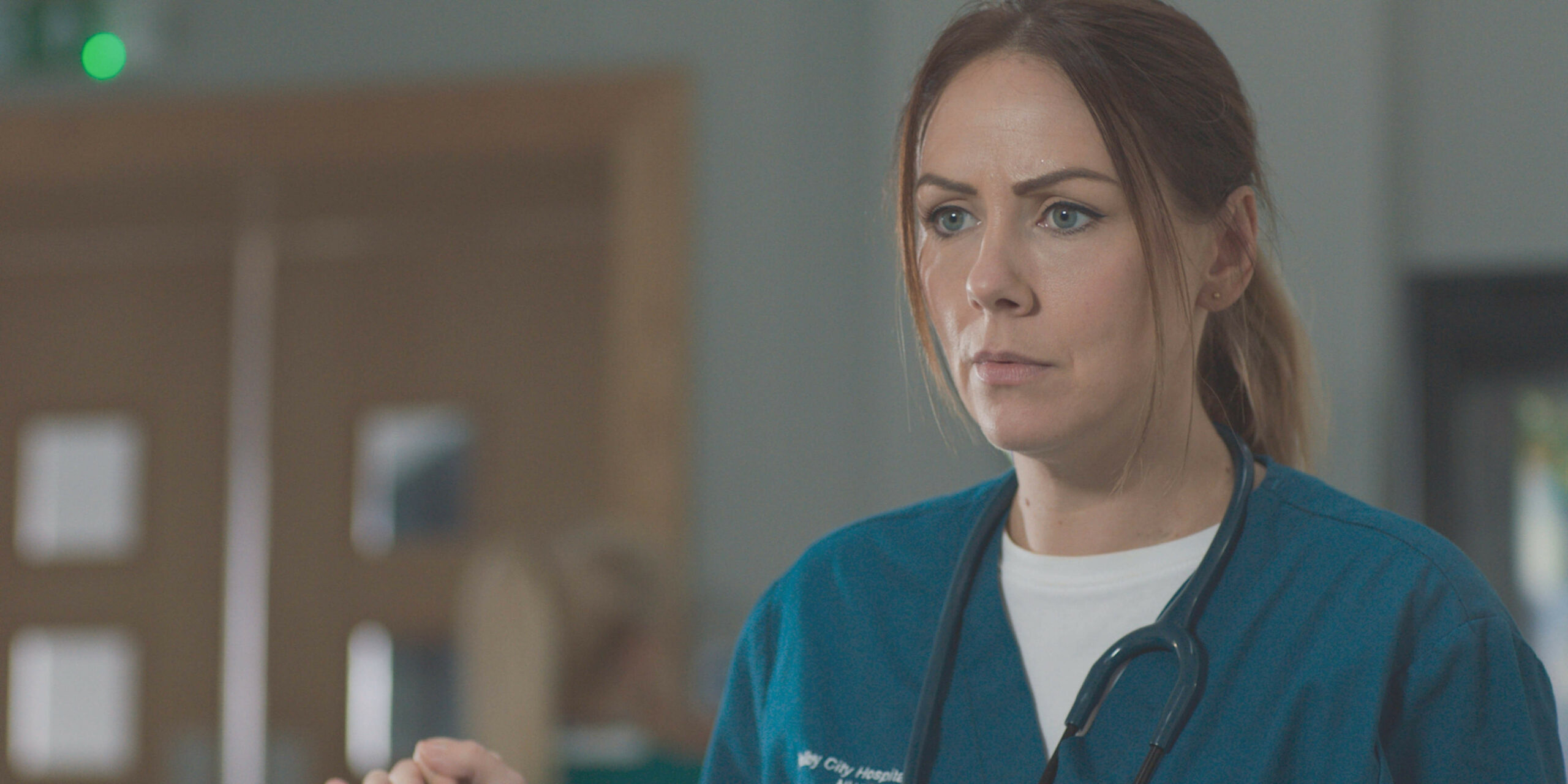 Stevie looks worried on Casualty