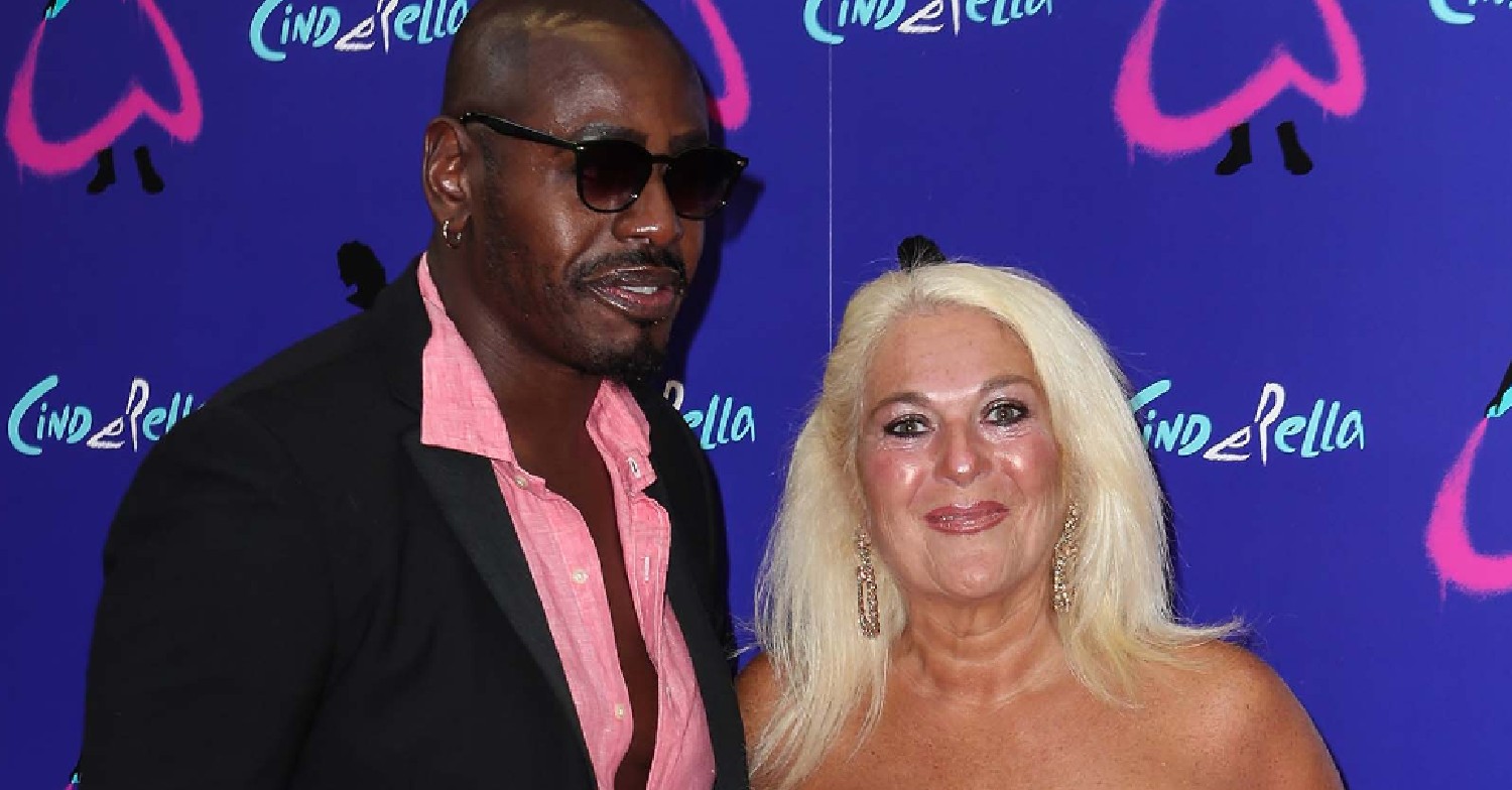 Ben Ofoedu and Vanessa Feltz posing on a red carpet 