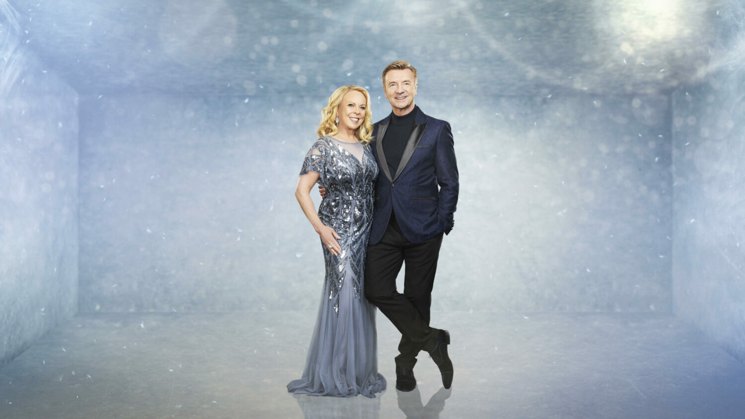 Jayne Torvill and Christopher Dean pose together for Dancing on Ice promo shot