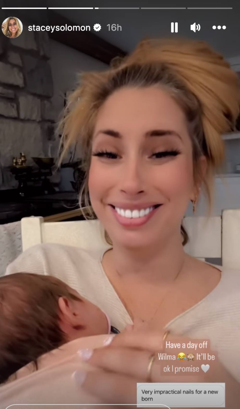 Stacey Solomon smiles