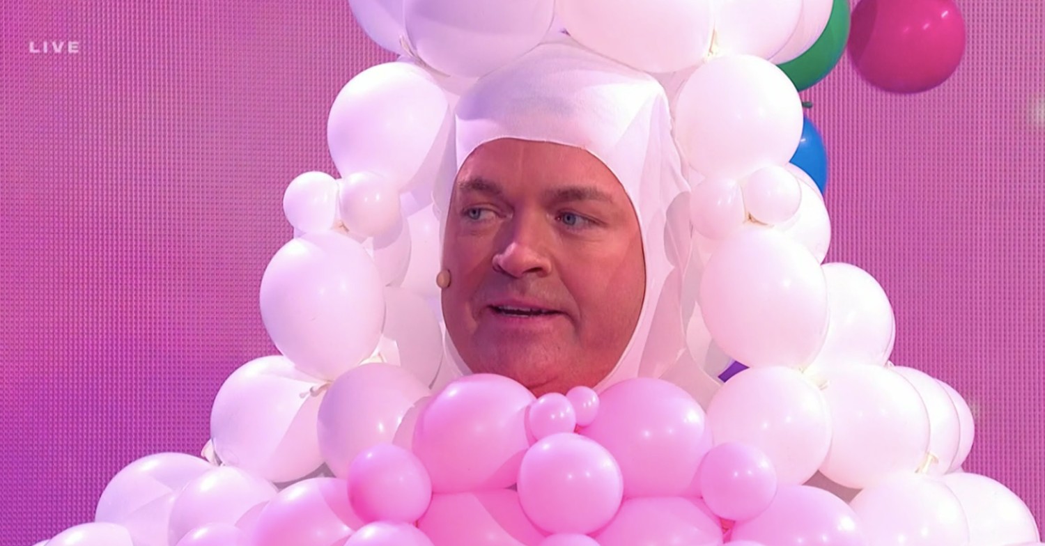 Stephen Mulhern dressed in a baloon costume 