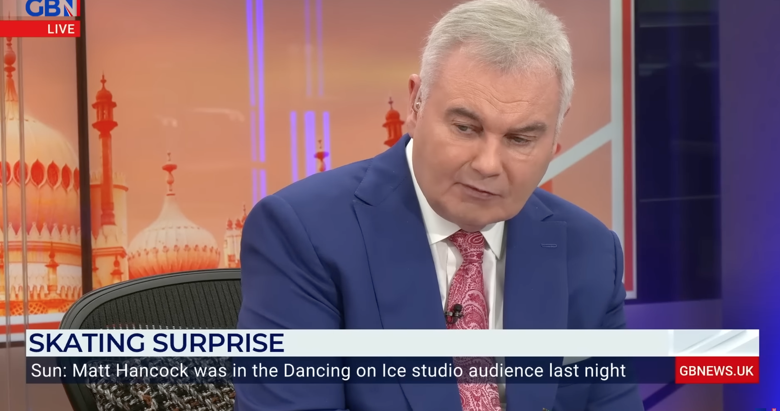 Eamonn Holmes looking downbeat on GB News