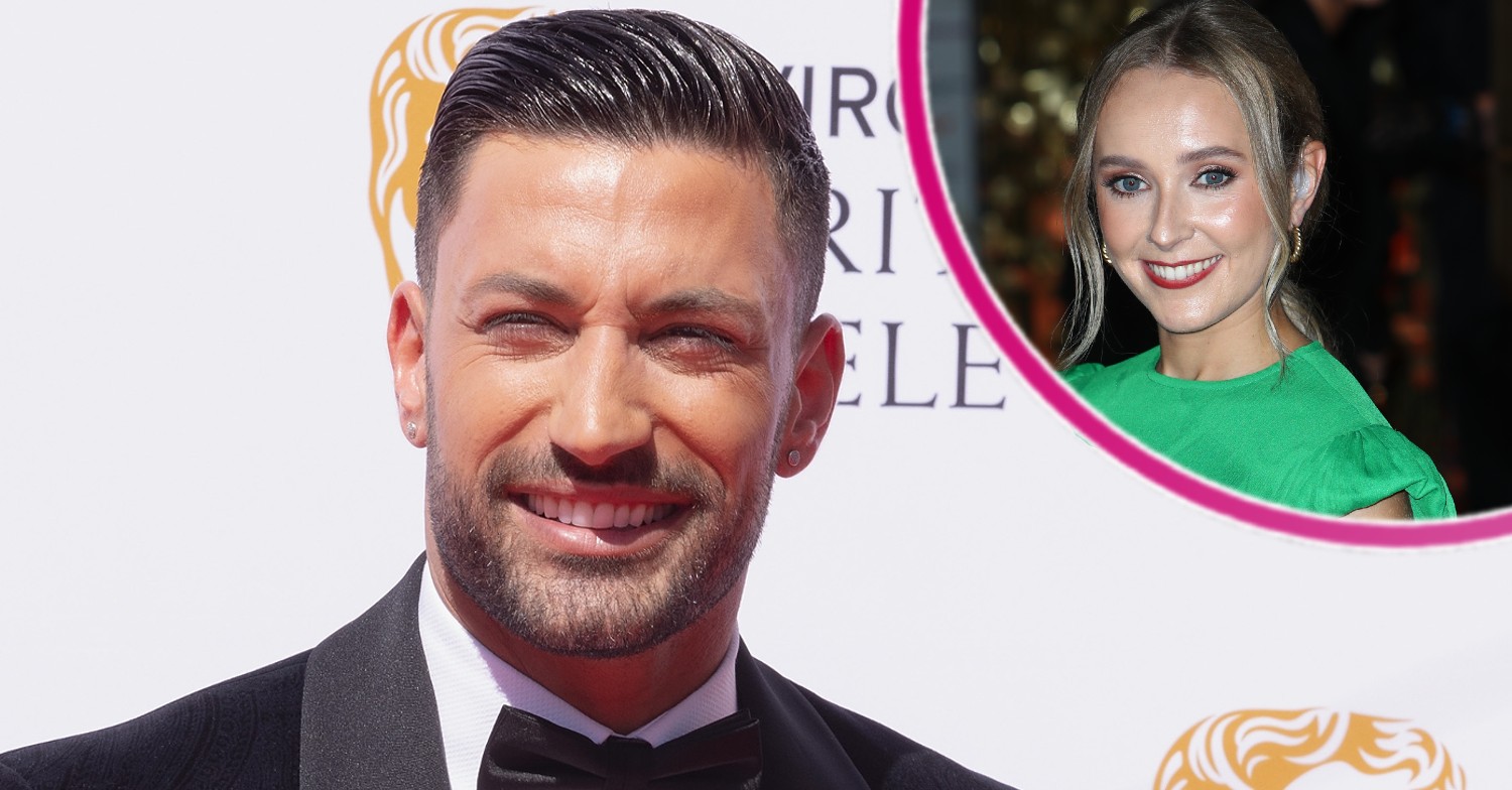 Giovanni Pernice at the BAFTAS with Rose Ayling-Ellis smiling