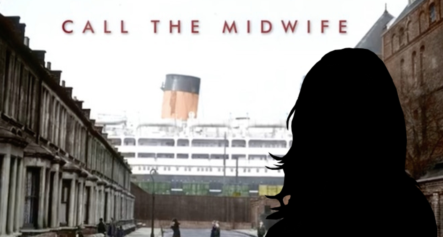 Call the Midwife title card with black silhouette