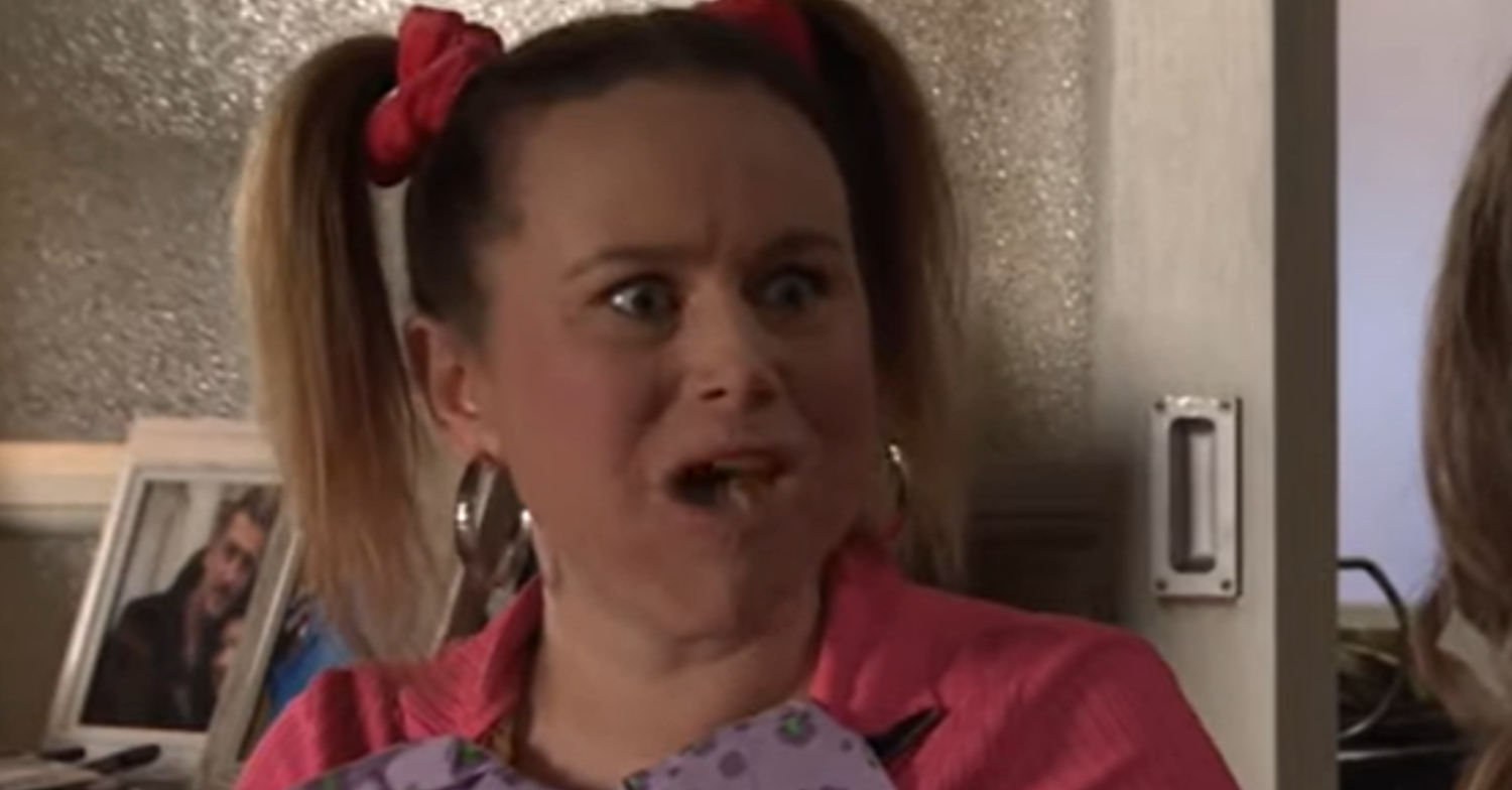 Coronation Street's Gemma has her mouth full of food