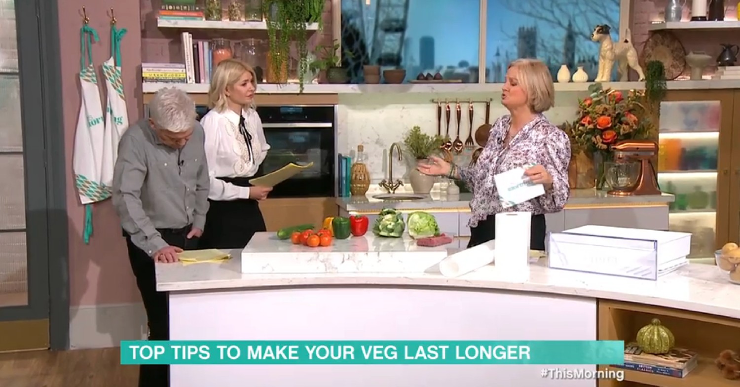 Phillip Schofield and Holly Willoughby listening to Alice Beer on This Morning today 