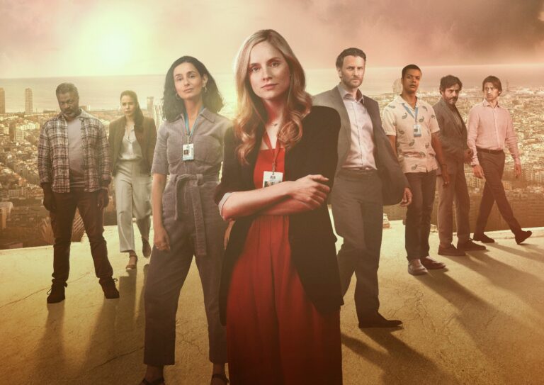 The cast of The Diplomat pose