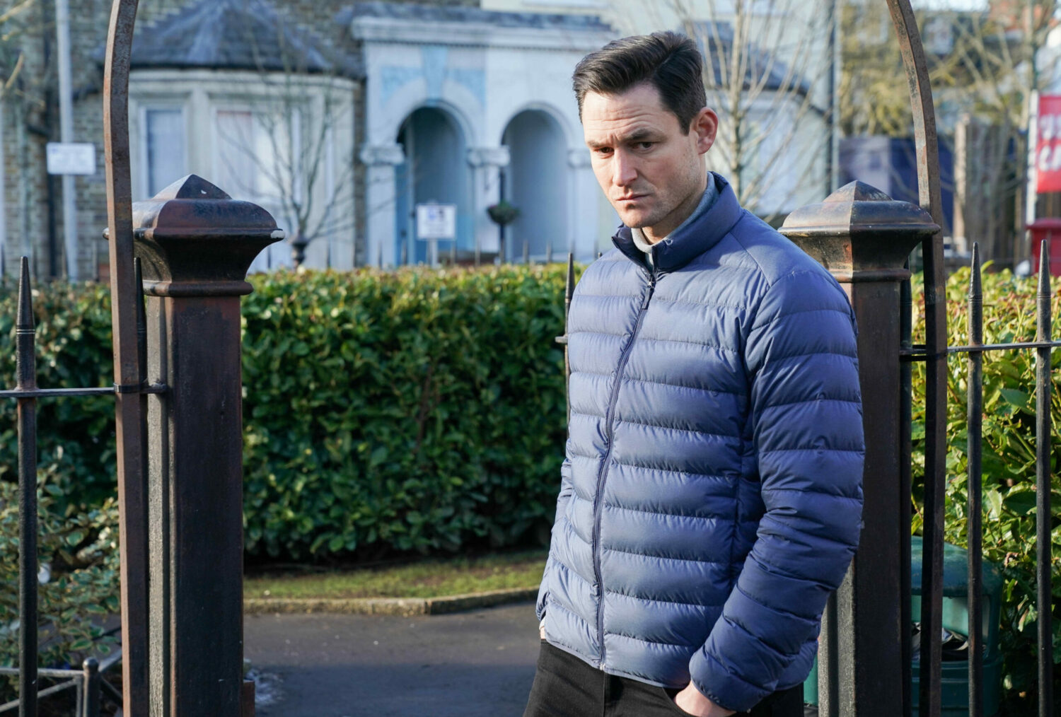 EastEnders' Zack is outside with his hands in his pockets
