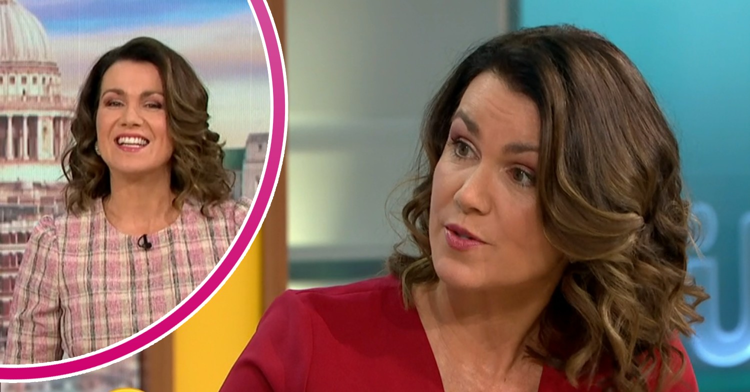 Susanna Reid in a pink dress on Good Morning Britain / Susanna Reid in a red dress