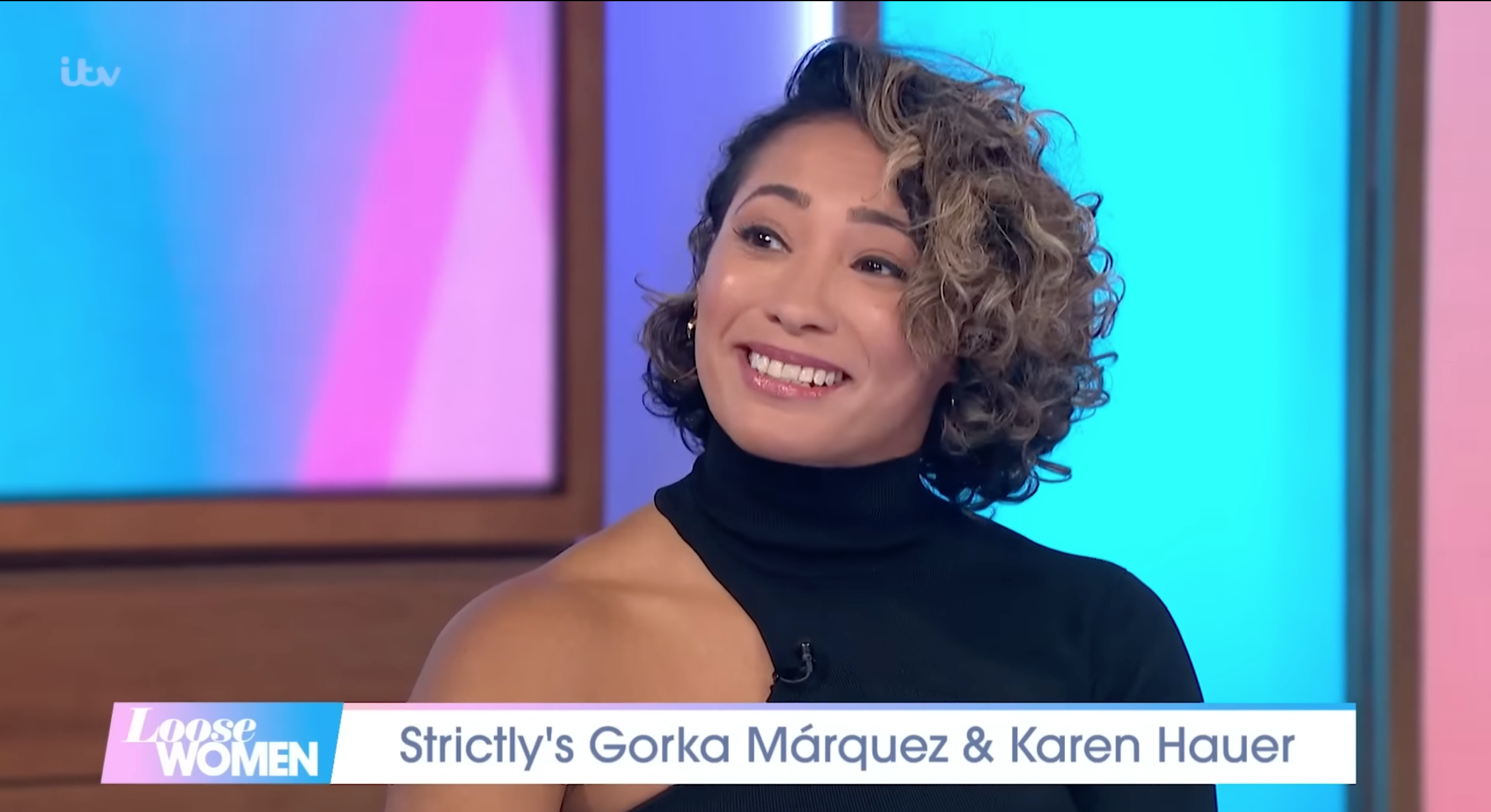 Karen Hauer smiling on Loose Women