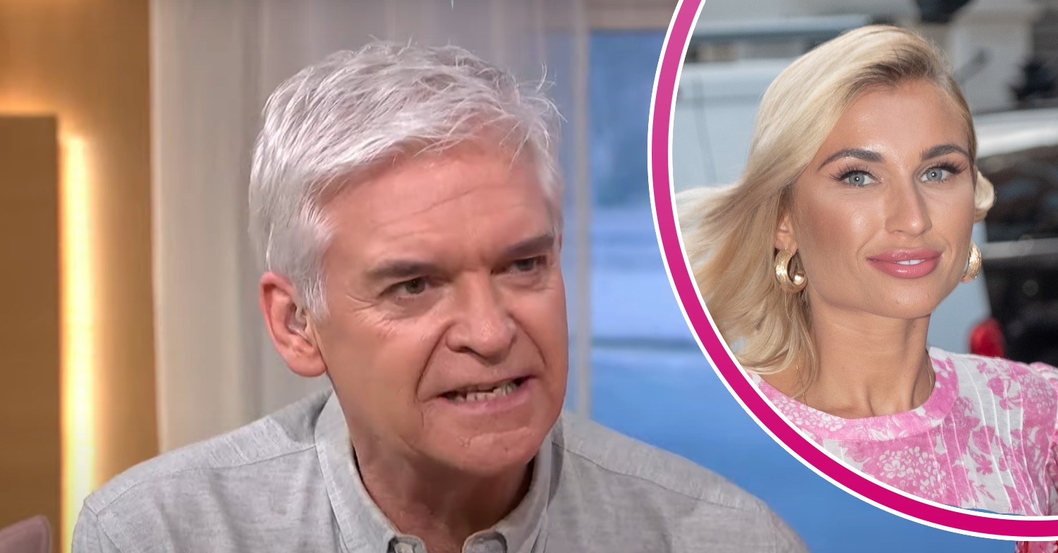 Phillip Schofield gurning on This Morning today / Billie Faiers smiling