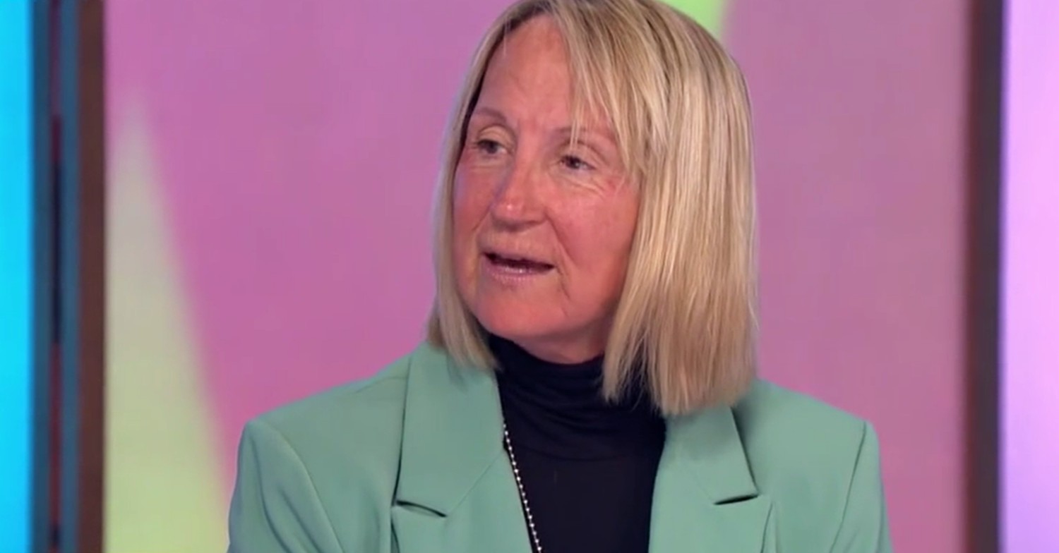 Carol McGiffin talking with red face on Loose Women