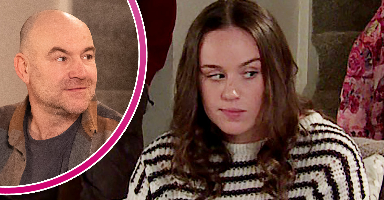 Coronation Street's Faye looks uncomfortable and, in a bubble, Tim is happy