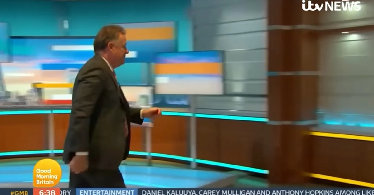 Piers Morgan storming off GMB