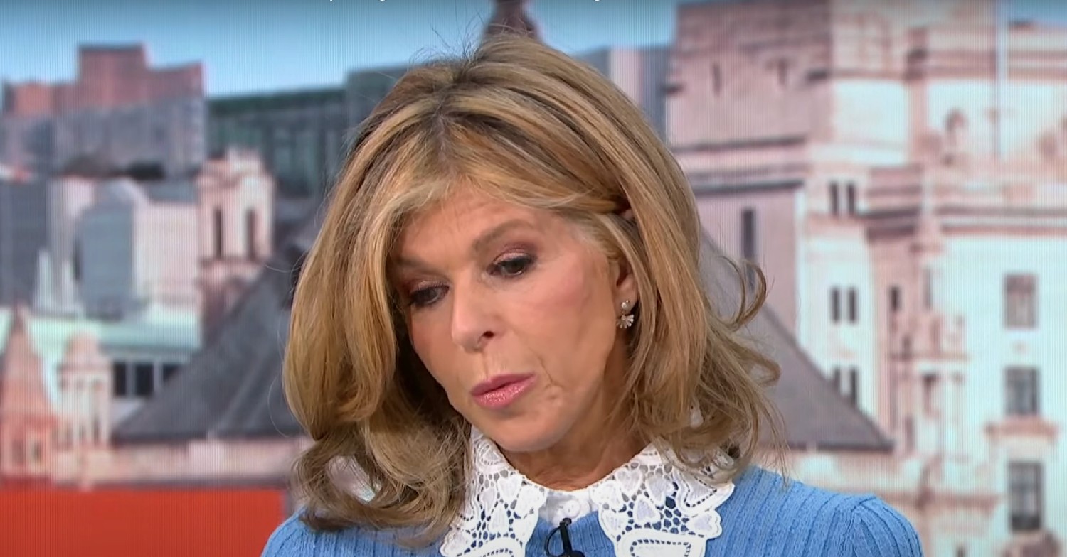 Kate Garraway looking down on GMB today