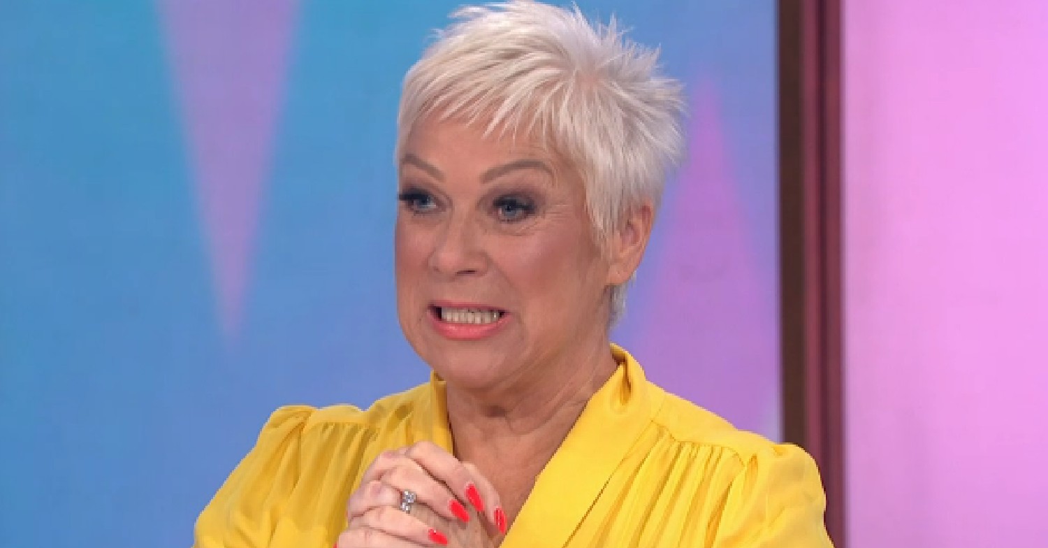 Denise Welch holding her hands together on Loose Women