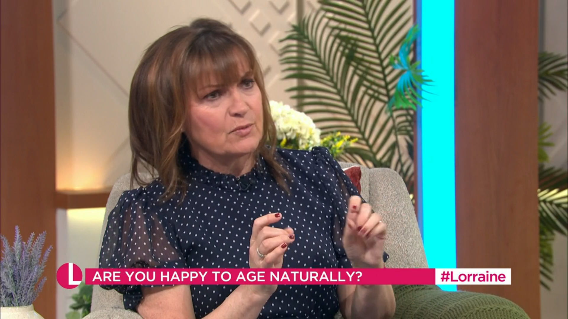 Lorraine Kelly speaks during show today