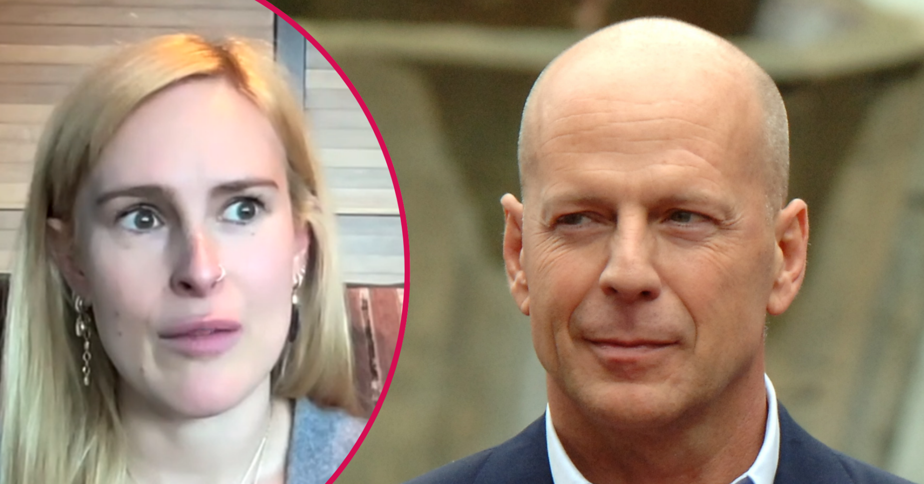 Bruce Willis smiling and daughter Rumer on Loose Women