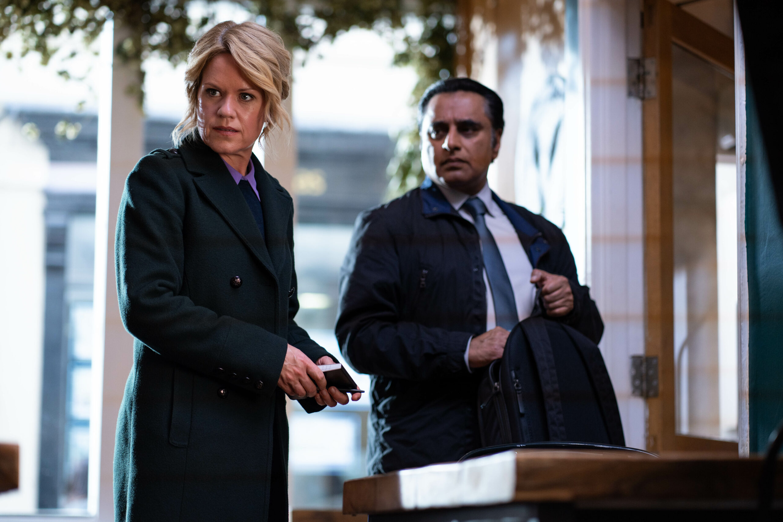 Sinéad Keenan and Sanjeev Bhaskar in Unforgotten